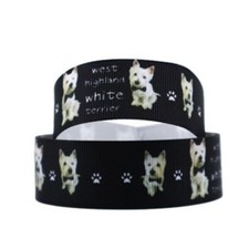 Dog Grosgrain Ribbon 25mm wide