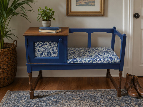 Upcycled oak telephone bench - telephone,