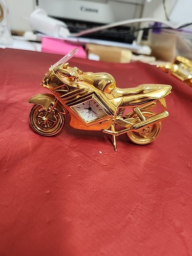 Miniature motorbike clock - motorbike,
