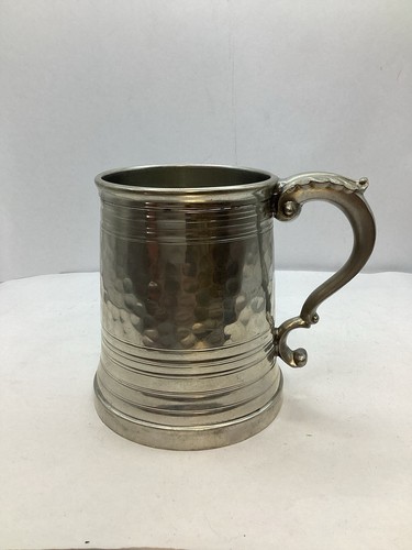 Bright pewter tankard with - pewter,