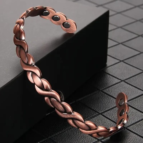 Unisex copper bangle solid - copper,