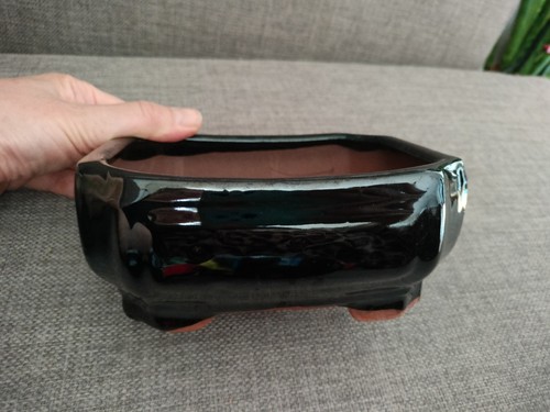 Bonsai pot ceramic dark - pot,