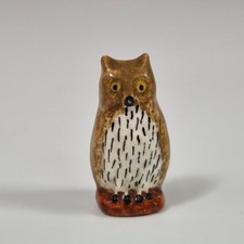 Vintage Miniature Porcelain Figure Of An Owl 3.5cm High