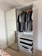 Large Mirrored Freestanding Ikea Wardrobe