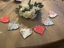 Handcrafted  Bunting Decoupaged With Cath Kidston Paper