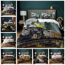 Steam train quilt duvet cover - train,
