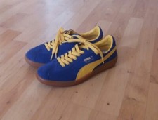 PUMA Bluebird Blue Yellow Suede Retro Vintage Reissue Trainers UK 6.5 