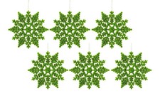 6Pk Snowflake Bauble Glitter