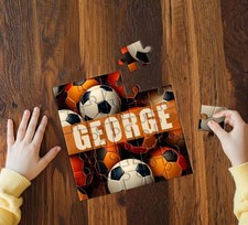 Personalised Football Design Custom Name Kids Jigsaw Puzzle Gift for Boys Girl 5