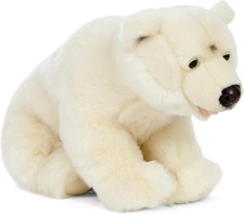 Living Nature Polar Bear Cub, Realistic Soft Cuddly Bear Toy, Naturli