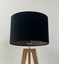 Lampshade Black Velvet Leopard