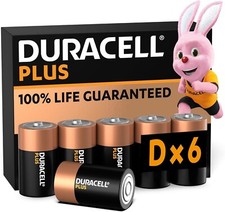 6x Duracell D Batteries Plus