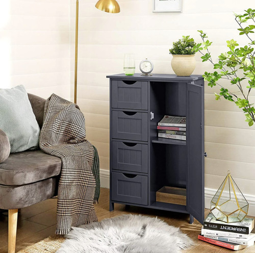 Grey wooden floor standing - grey,