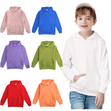 Kids Girls Boys Plain Hooded