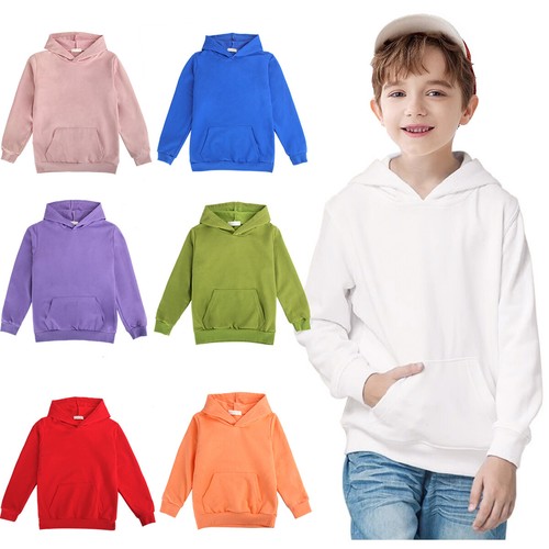 Kids girls boys plain hooded - kids,