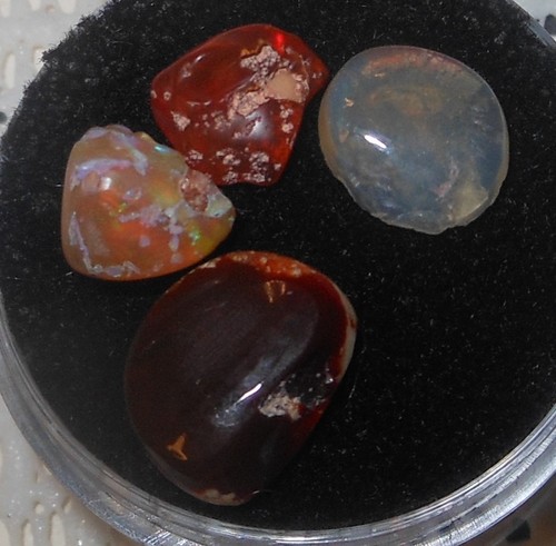 4pc mexican fire opal facet - mexican,