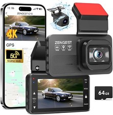 Dash Cam Front and Rear, Dual Car Camera 4K 1080P, 5GHz WiFi GPS Dash Camera, 3