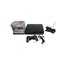 Sony PlayStation 3 PS3 Slim Console 120GB With 1 Controller And 10 Games G856