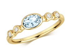 Real Aquamarine Oval Solitaire