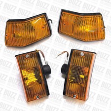 Vespa PX T5 Original Siem Indicator Set Black Surround Orange Lenses Lens 002820
