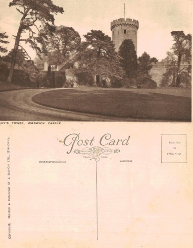 Vintage postcard guy - postcard, tower