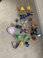 Bundle of Paw Patrol figures characters accessories Ryder Chase Chickaletta