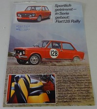 Brochure / Leaflet Fiat 128 Rally With Dealer Stamp