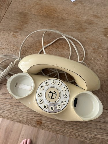 Cream telephone genie push - cream,