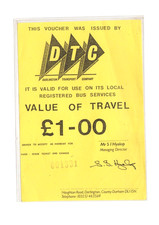 Darlington Transport Company Voucher for £1.00 Value of Travel Ref 001331 P216