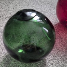 3 Vintage Hand Blown Glass Fishing Ball Float