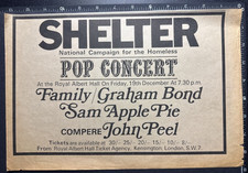 SHELTER CONCERT - FAMILY GRAHAM BOND  | 1969 ORIGINAL MUSIC PAPER ADVERT 9X12"