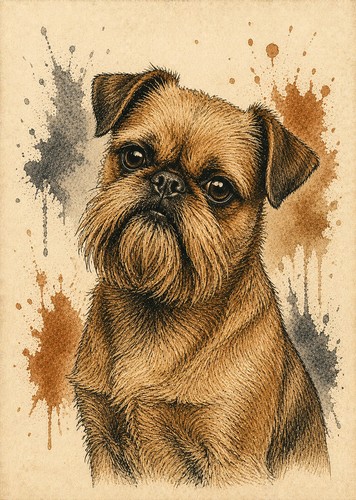 Brussels griffon art print - griffon,