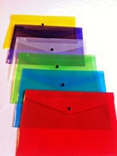 A4 Plastic Stud Closing Document Wallets Files Folders Choice of Colour