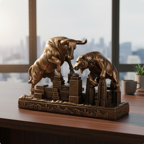 Bull versus bear figurine - bear,
