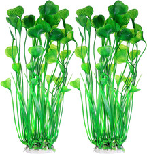 2Pcs Large Aquarium Plants – 15.7in Plastic Artificial Fish Tank Decorations
