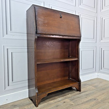 Retro Vintage Mid Century Wooden Bureau Bookcase – Students Compact Writing Desk