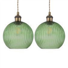 Set of 2 Vintage Green &