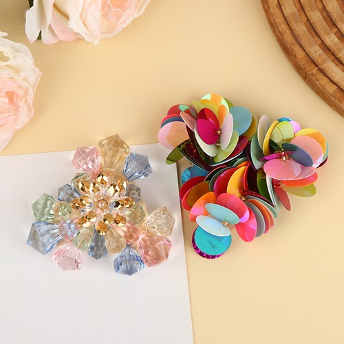 2pcs acrylic beaded flowers - beaded,