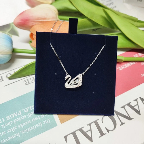 Swan white rhodium 38cm - rhodium,