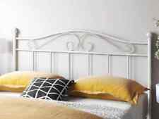 MB | Modern White Swirl Style Metal Headboard Single Small Double Double King