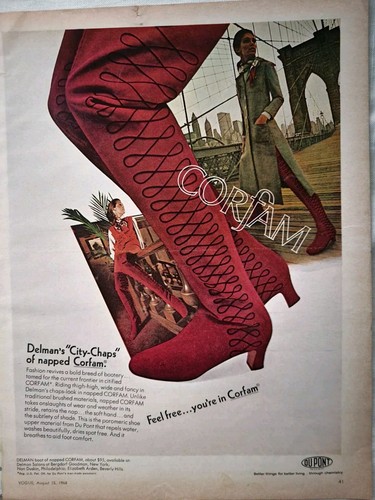 1968 women red - 1968, corfam