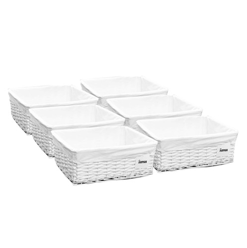 White wicker storage hamper - white,
