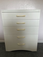 Alstons White 5 Drawer Chest of Drawers-Jasmine, 77cm Wide/41cm Deep/100cm Tall