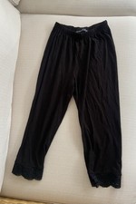 Atmosphere 3/4 Black Leggings Size 8 With Lace Detail At Bottom