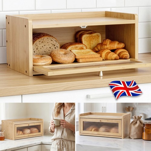 Wooden bread bin large - bread,