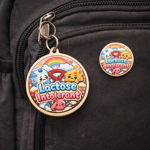 Lactose intolerant cute badge - lactose,