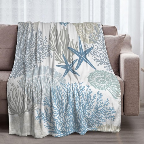 Nautical coastal blanket - nautical,