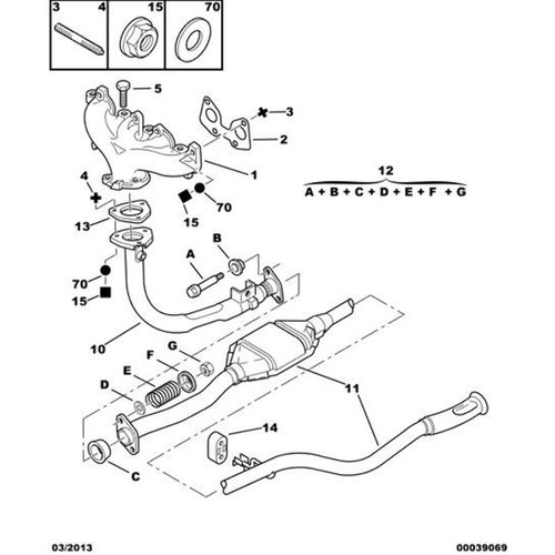 Manifold stud citroen - manifold, saxo