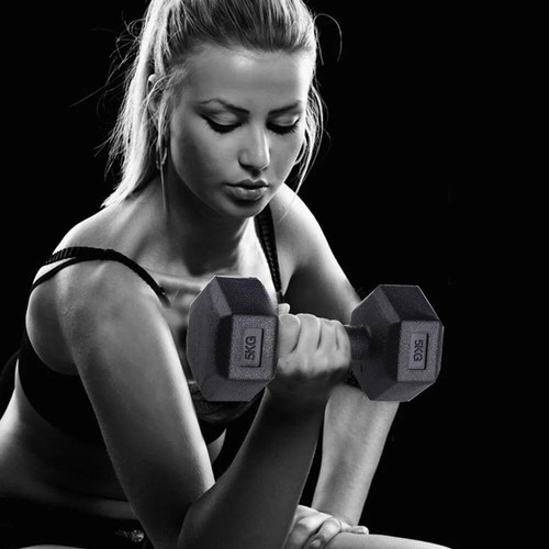 2x5kg hex dumbbells weight set - dumbbells,