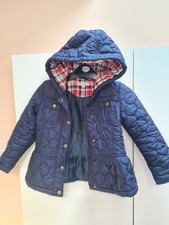 Girls Navy Hooded Quilted